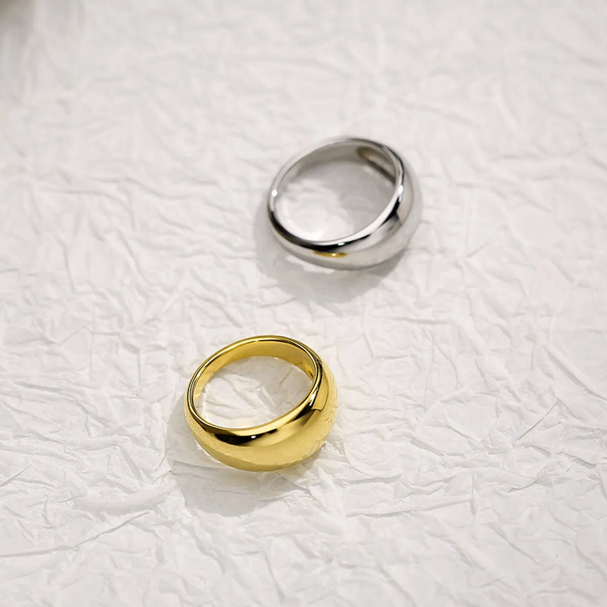 Wholesale Jewelry Simple Style Geometric Titanium Steel 18K Gold Plated Plating Rings