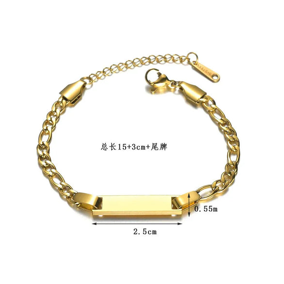 Simple Style Geometric Titanium Steel Plating Unisex Bracelets Men Chain Bracelets