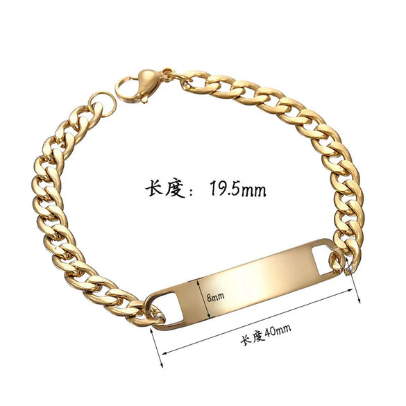 Simple Style Geometric Titanium Steel Plating Unisex Bracelets Men Chain Bracelets
