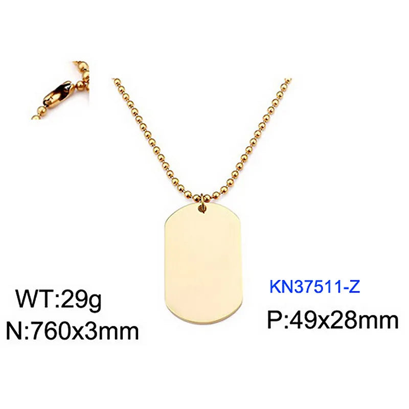 Simple Style Geometric Titanium Steel Plating 18K Gold Plated Unisex Pendant Necklace