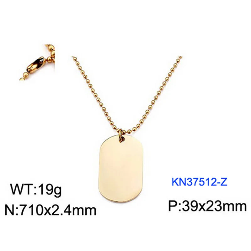 Simple Style Geometric Titanium Steel Plating 18K Gold Plated Unisex Pendant Necklace