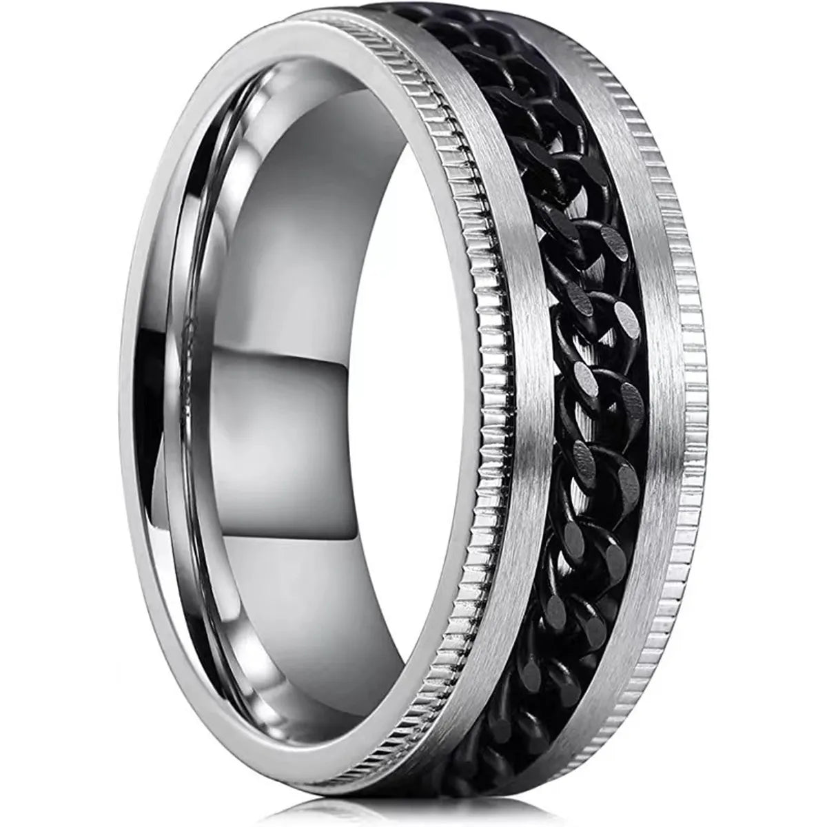 Simple Style Geometric Titanium Steel Plating Unisex Rings