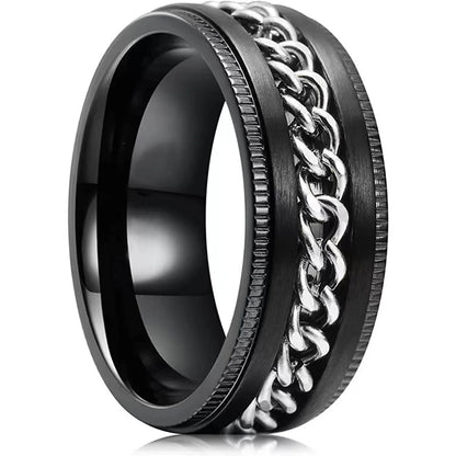 Simple Style Geometric Titanium Steel Plating Unisex Rings