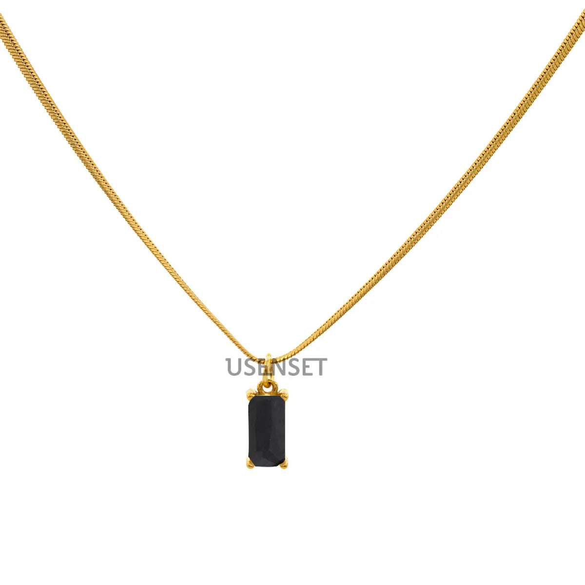 Simple Style Geometric Titanium Steel Plating Zircon Pendant Necklace 1 Piece