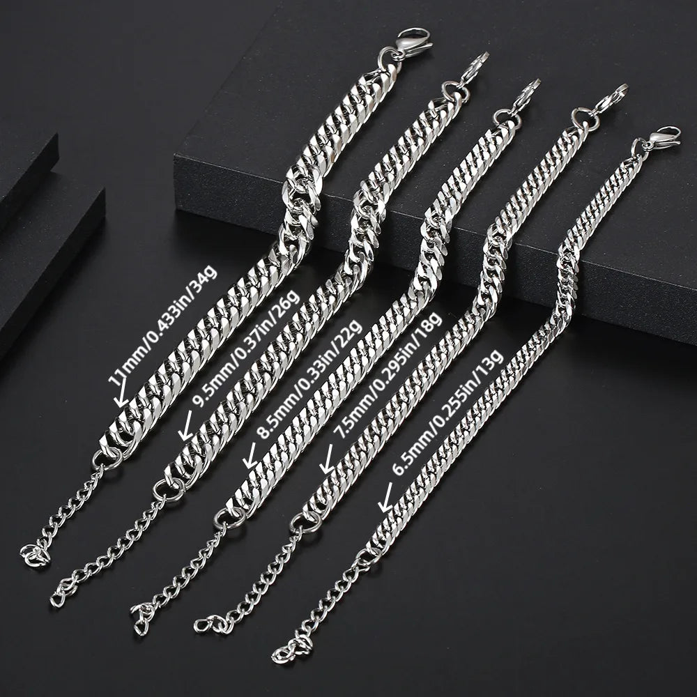 Simple Style Geometric 304 Stainless Steel Polishing Men'S Bracelets