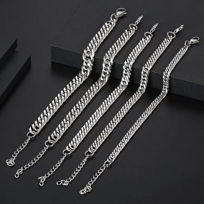 Simple Style Geometric 304 Stainless Steel Polishing Men'S Bracelets