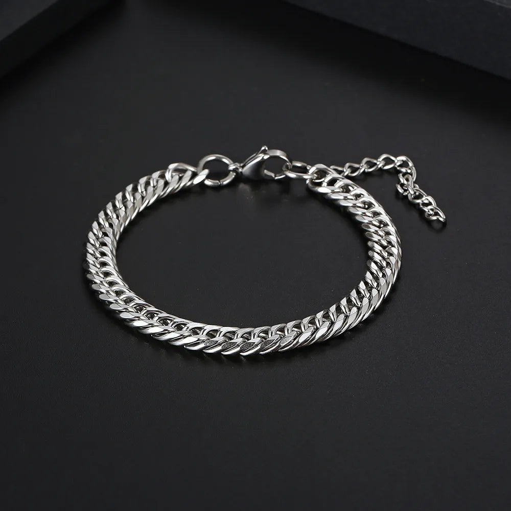 Simple Style Geometric 304 Stainless Steel Polishing Men'S Bracelets