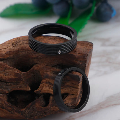 Simple Style Geometric Titanium Steel Rings