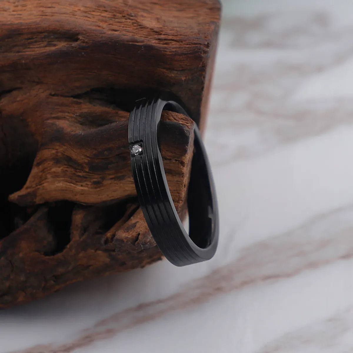 Simple Style Geometric Titanium Steel Rings