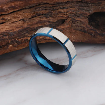 Simple Style Geometric Titanium Steel Rings