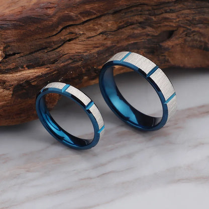 Simple Style Geometric Titanium Steel Rings