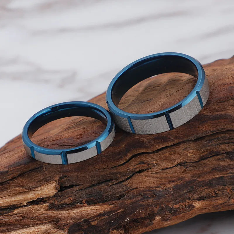 Simple Style Geometric Titanium Steel Rings