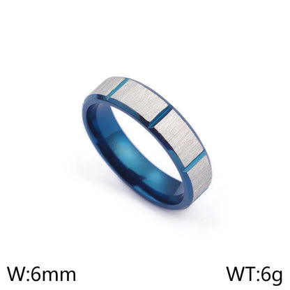 Simple Style Geometric Titanium Steel Rings