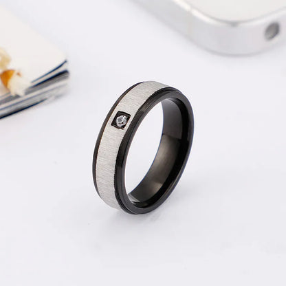 Simple Style Geometric Titanium Steel Rings