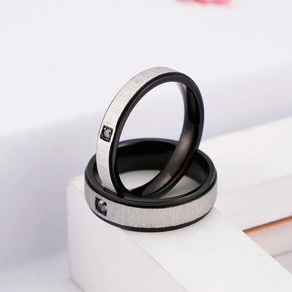 Simple Style Geometric Titanium Steel Rings