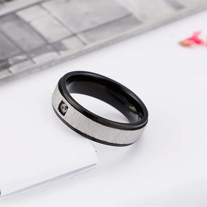 Simple Style Geometric Titanium Steel Rings