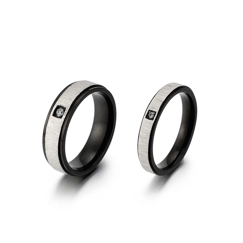 Simple Style Geometric Titanium Steel Rings