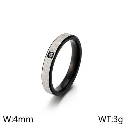 Simple Style Geometric Titanium Steel Rings