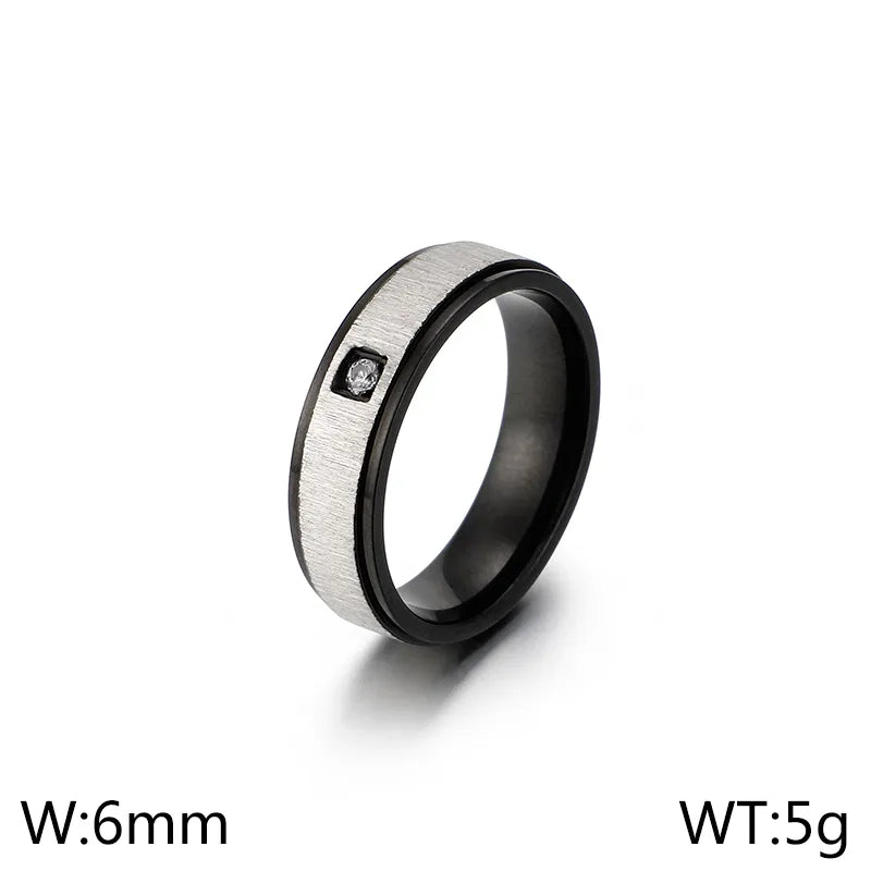 Simple Style Geometric Titanium Steel Rings