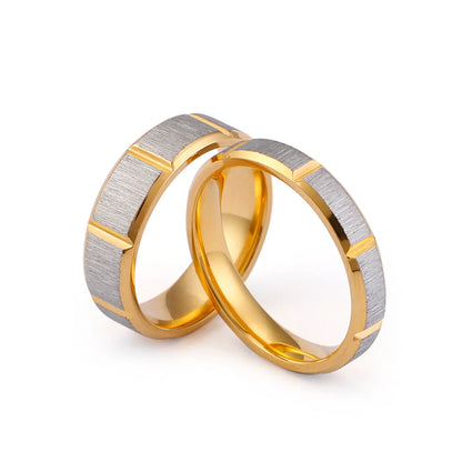 Simple Style Geometric Titanium Steel Rings