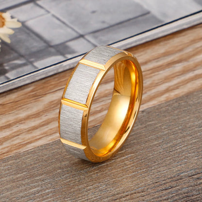 Simple Style Geometric Titanium Steel Rings