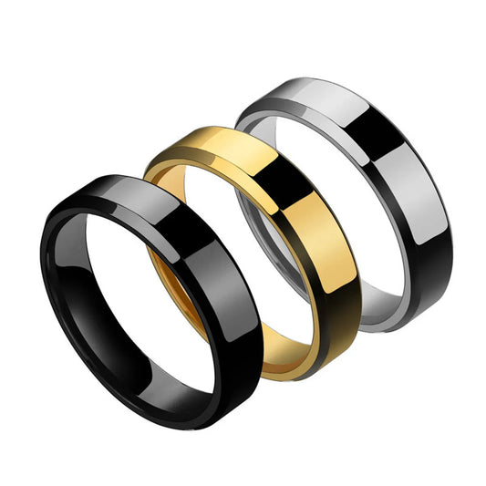 Simple Style Geometric Titanium Steel Unisex Rings