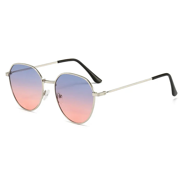 Simple Style Gradient Color Solid Color Pc Oval Frame Full Frame Women'S Sunglasses