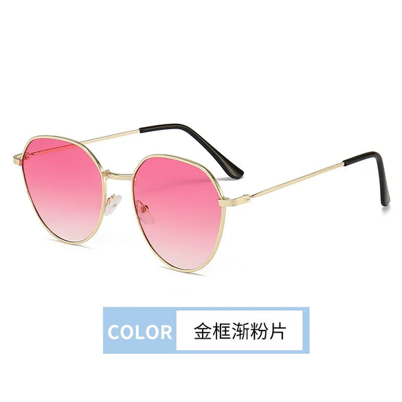 Simple Style Gradient Color Solid Color Pc Oval Frame Full Frame Women'S Sunglasses