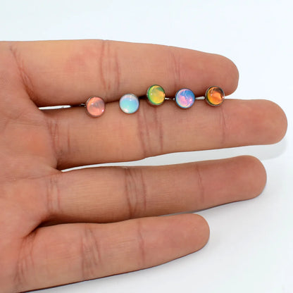 1 Piece Tongue Rings Simple Style Gradient Color 304 Stainless Steel Resin Polishing Tongue Rings