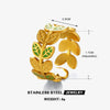 Simple Style Green Oil Dropping Leaf Flower Hiphop Allmatch Electroplated Stainless Steel Women's Ring