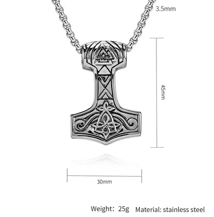 Simple Style Hammer 304 Stainless Steel Rhinestones 18K Gold Plated Unisex Pendant Necklace