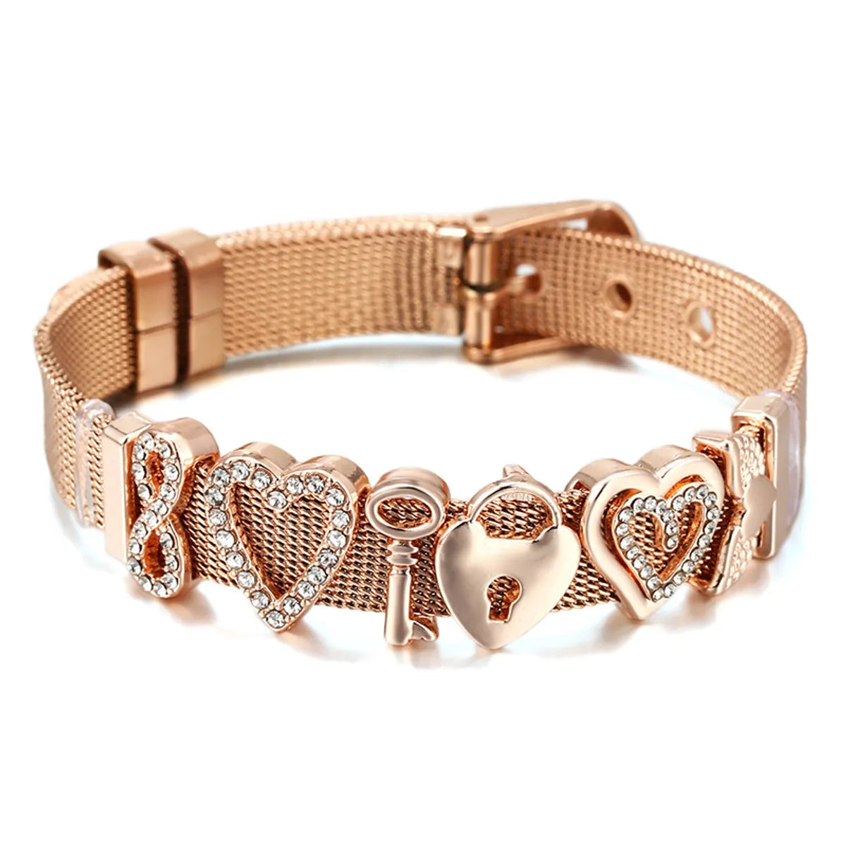 Simple Style Heart Shape 304 Stainless Steel Alloy Wholesale Bangle