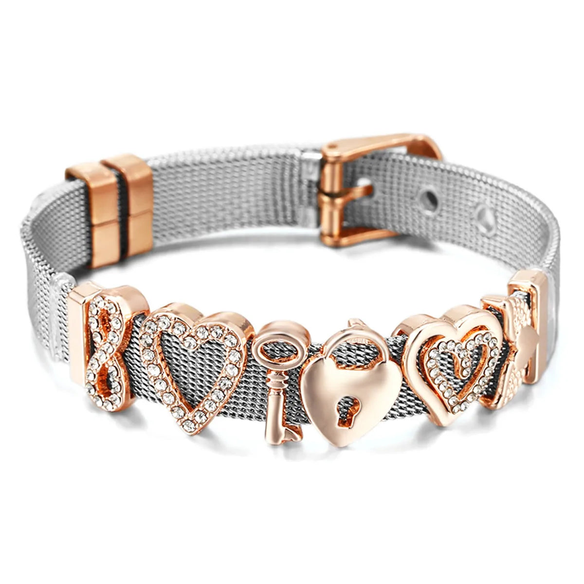 Simple Style Heart Shape 304 Stainless Steel Alloy Wholesale Bangle