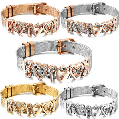 Simple Style Heart Shape 304 Stainless Steel Alloy Wholesale Bangle