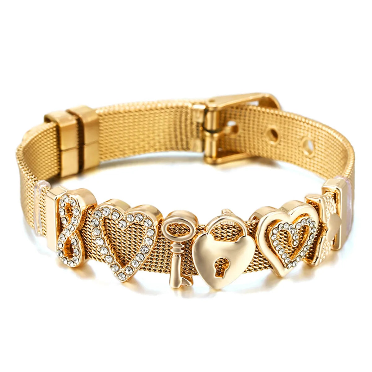 Simple Style Heart Shape 304 Stainless Steel Alloy Wholesale Bangle