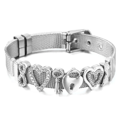 Simple Style Heart Shape 304 Stainless Steel Alloy Wholesale Bangle