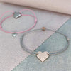 Simple Style Customization Laser Engraving Heart Shape 304 Stainless Steel Rope Woven Chain String Bracelets Wholesale