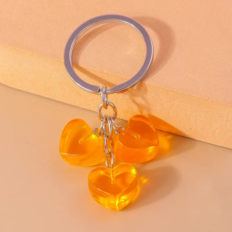 Simple Style Heart Shape Alloy Bag Pendant Keychain