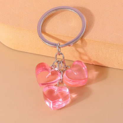 Simple Style Heart Shape Alloy Bag Pendant Keychain