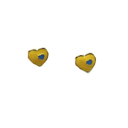 Simple Style Heart Shape Alloy Enamel Women's Ear Studs