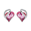 Simple Style Heart Shape Alloy Heart Plating Artificial Gemstones Women'S Ear Studs