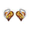 Simple Style Heart Shape Alloy Heart Plating Artificial Gemstones Women'S Ear Studs