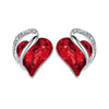 Simple Style Heart Shape Alloy Heart Plating Artificial Gemstones Women'S Ear Studs