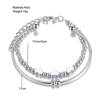 Simple Style Heart Shape Alloy Plating Bangle