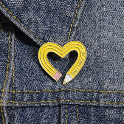 Simple Style Heart Shape Alloy Plating Unisex Brooches