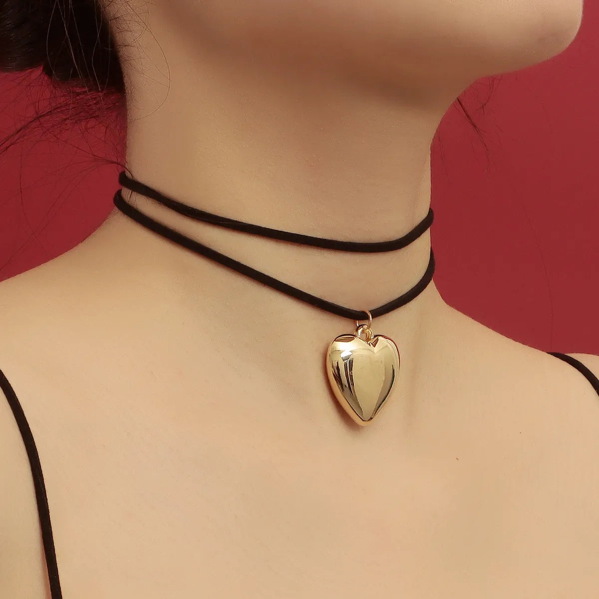 Simple Style Heart Shape Alloy Plating Women's Choker