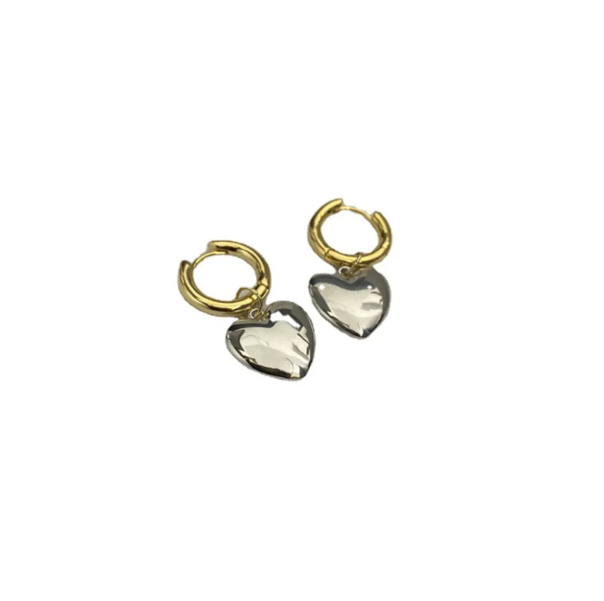 Simple Style Heart Shape Alloy Plating Women's Drop Earrings