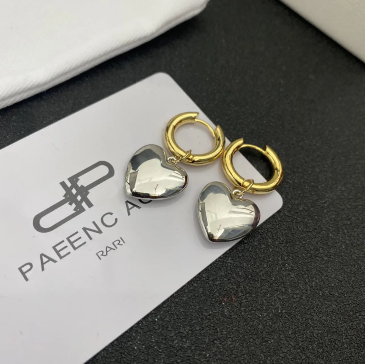 Simple Style Heart Shape Alloy Plating Women's Drop Earrings