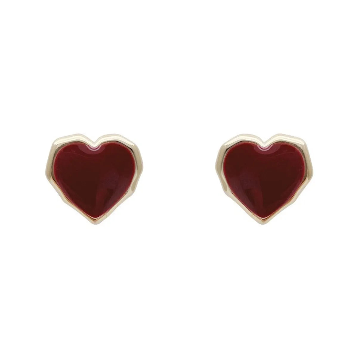 Simple Style Heart Shape Alloy Plating Women's Ear Studs 1 Pair