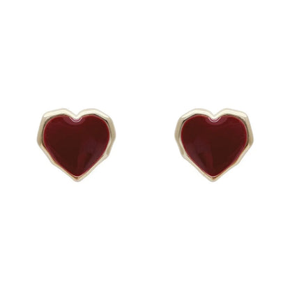 Simple Style Heart Shape Alloy Plating Women's Ear Studs 1 Pair